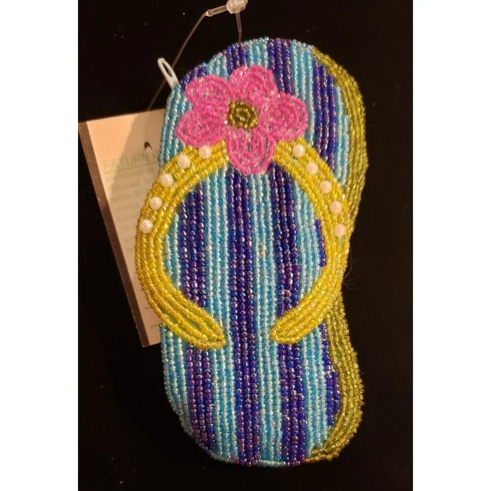 Whimsical, Quirky, Colorful, Beach - Brightly Colored Flip Flop Change Purse NWT